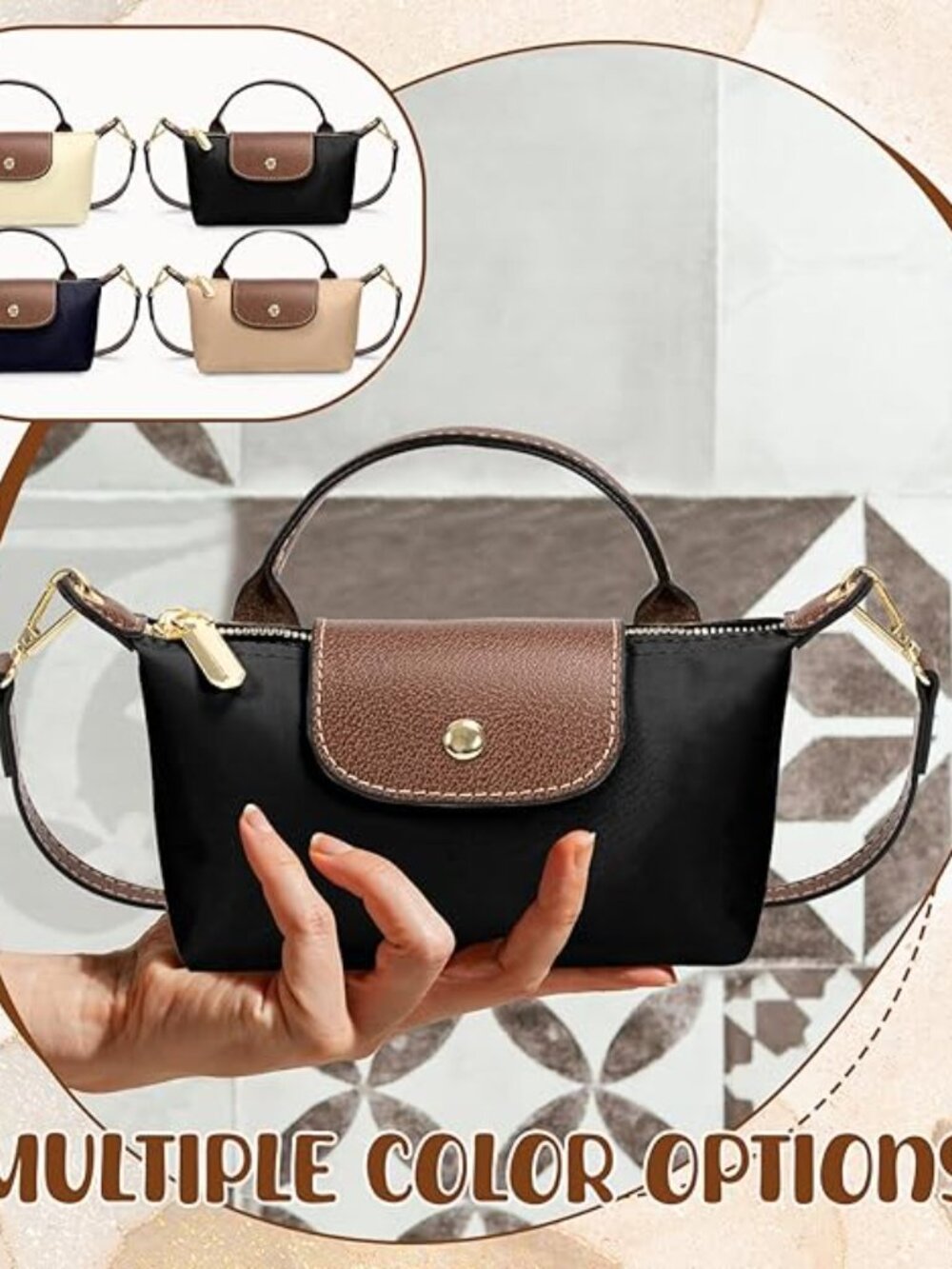 Mini Crossbody Bag for Women Shoulder Purse ~Black Khaki Beige - Picture 10 of 13